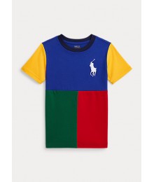 Polo Ralph Lauren Blue/Yellow/Red/Multi Colorblocked Tee